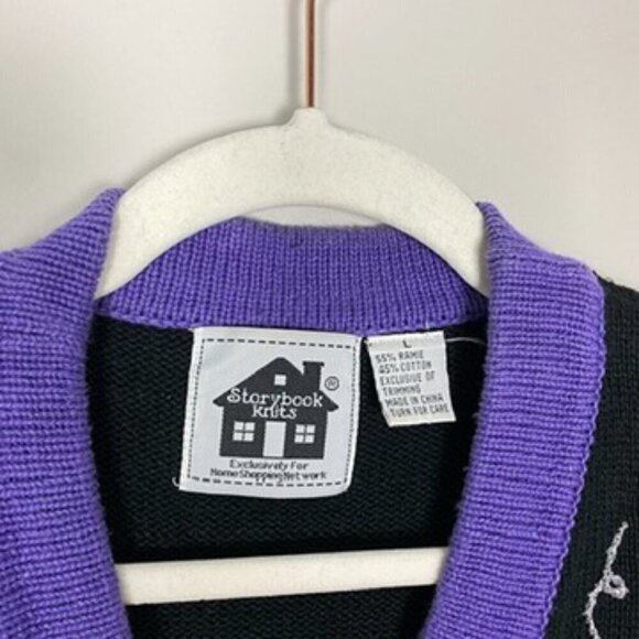 Storybook Knits Floral Cardigan Sweater Teacher Grandma Womens L Easter Spring - Picture 2 of 6